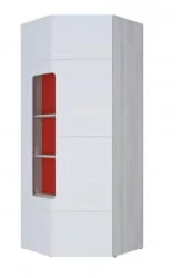 Угловой шкаф Палермо Юниор 08 Белый глянец Ясень шимо светлый Красный