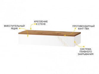 Туалетный столик Монако 903.15 Дуб Вотан / Белый шпон / Альпийский белый