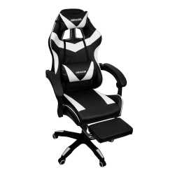 Геймерское кресло 088 цвет черный/белый с массажем 088-блаcк-вхите-масс / 088-black-white-mass