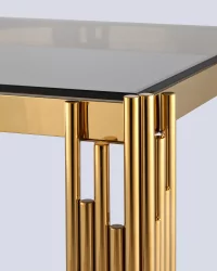 Журнальный столик ГЭТСБИ 55кс55 Золото стекло смоке / 55x55 smoke