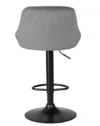 Стул барный ДОБРИН ЛОГАН БЛАCК (серый велюр (МДЖ9-75)) 2 шт / DOBRIN LOGAN BLACK (MJ9-75))