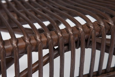 КОМПЛЕКТ НЕВ БОГОТА ( диван + 2 кресла + стол со стеклом ) /с подушками/ ротанг, кр:61х67х78,5см, дв:108х66х78,5см, ст:Д60х56,5см, валнут (грецкий орех) / NEW BOGOTA ст:D60х56,5см, walnut