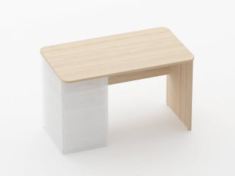 Стол прямой под встроенную тумбу Глассй 1.101.12Л Бук светлый / Glassy