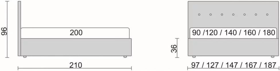 Кровать Амели Черная / Ameli