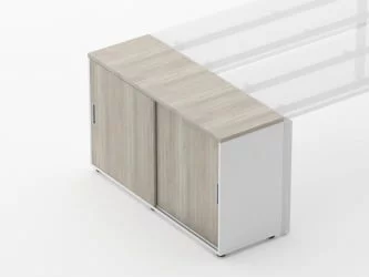 Тумба-купе для рабочего модуля Дека 9.02.125 Дуб Сантана светлый/Белый / Deka
