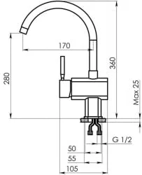 Смеситель СТАНДЭРТ СТ-31 Бежевый / STANDART ST-31