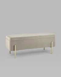 Скамья Болейн голд велюр Бежевый / gold