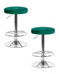 Табурет барный ДОБРИН БРУНО (зеленый велюр (МДЖ9-88)) 2 шт / DOBRIN BRUNO (MJ9-88))