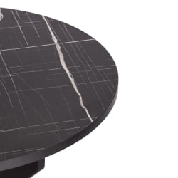 Стол МАНЗАНА ЛДСП/ХПЛ/металл, 100 х 100+30 х 75 см, Мрамор черный/черный / MANZANA ЛДСП/HPL/металл,