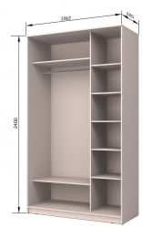 Шкаф-купе Хит-24-14-77 Орхидея Белая шагрень