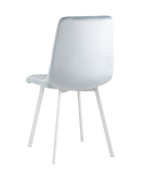 Комплект из четырех стульев Чиллй велюр серо-голубой ножки белые 4 шт. / Chilly