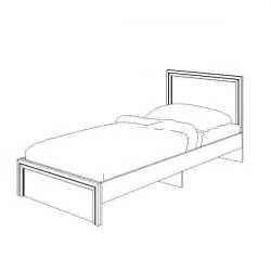 Кровать с ламелями Остин Модуль №21 Ясень шимо светлый/белый