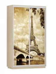 Шкаф-купе со стеклом Экспресс Хит Париж/Ясень шимо светлый