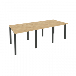 Стол переговорный (3 столешницы) ОНИКС О.МП-ПРГ-3.0 Тиквуд Светлый/Антрацит / ONIX O.MP-PRG-3.0
