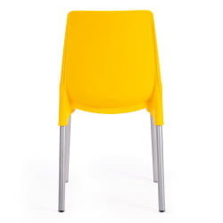 Стул ГЕНИУС (мод 75) металл/пластик, 46кс56кс84cм, желтый/ножки хром / GENIUS (mod 46x56x84cм,