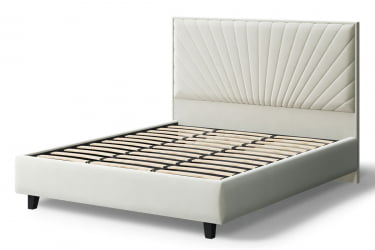 Кровать 160 на 200 Леона, 2000кс1600мм, серо-белый / 2000x1600мм,