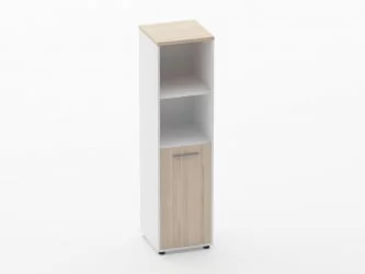 Шкаф 3 узкий 2 полки открытые, 2 полки закрытые Дека 10.16.11Л Туя/Белый / Deka