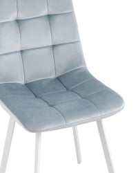 Комплект из двух стульев Чиллй велюр серо-голубой ножки металл белые / Chilly