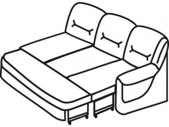 Секция трехместная раскладная с левым подлокотником Вавилон 3БР Красно-коричневая (экокожа)