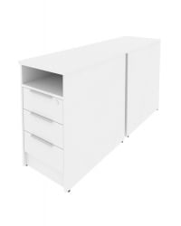 Тумба приставная двойная Метал Сйстем Б.ТП-2 Белый/Серый / Metal System