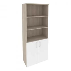 Шкаф высокий широкий (2 низких фасада ЛДСП) ОНИКС О.СТ-1.1 Денвер Светлый/Белый / ONIX O.ST-1.1