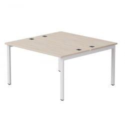 Бенч-система на 2 места на металлокаркасе, опоры 90 гр Еверпроф ЕВО 254С018 Дуб Соната Белый (1380) / Everprof EVO 254S018