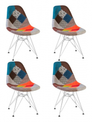 Стул обеденный ДОБРИН ДСР (ножки хром, цвет мозайка) 4 шт / DOBRIN DSR