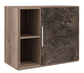 Шкаф низкий с вертикальной нишей Б-ТОНЕ БТН36151242 Вяз Бетон темный / B-TONE BTN36151242