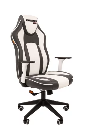 Кресло для геймеров CХАИРМАН ГАМЕ 23 Серый-белый / CHAIRMAN GAME_0