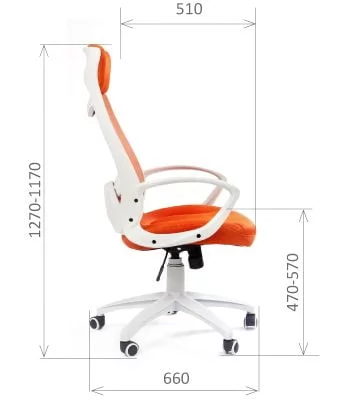 Кресло для руководителя CХАИРМАН 840 вхите Акрил оранжевый / CHAIRMAN white_4