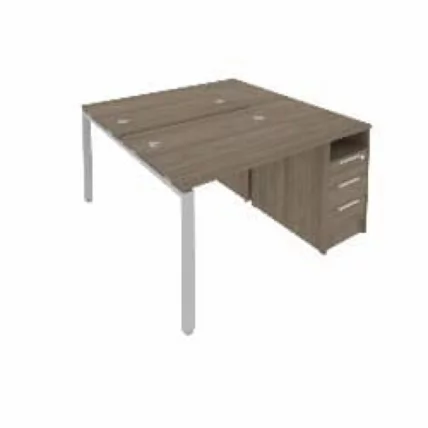 Рабочая станция с опорной тумбой Метал Сйстем Б.РС-СТП-2.1 Вяз/Серый / Metal System_0