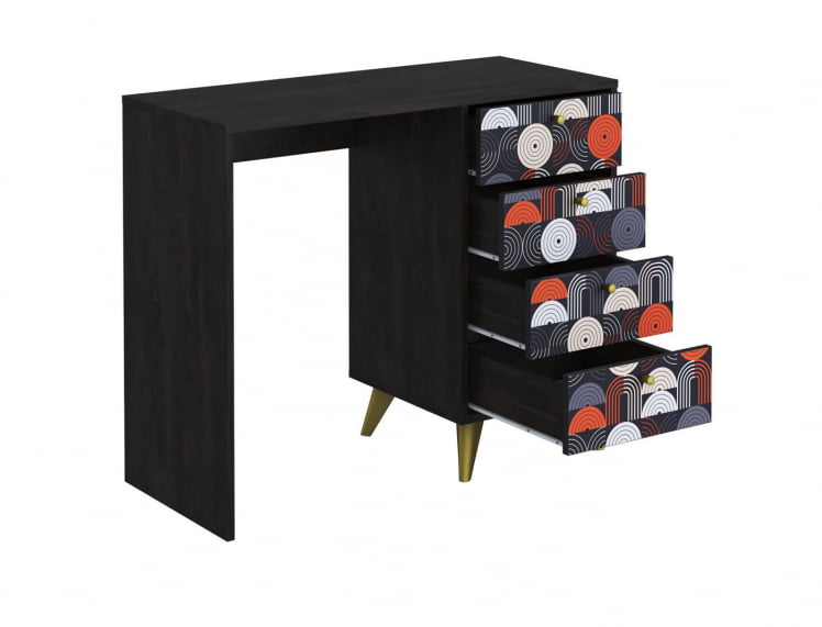 Стол письменный Фьюжн СП-006 АРТ  Угольный камень/ВИНИЛ / камень/VINIL_0