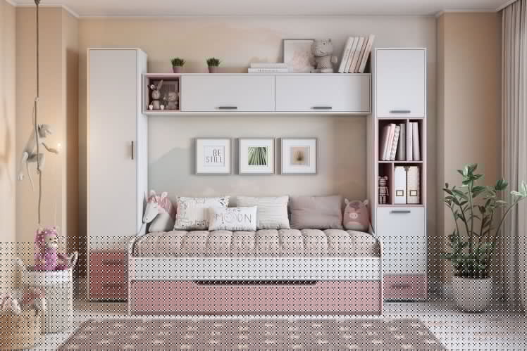 Кровать-софа Лило, выдвижная, ясень анкор светлый/пепельная роза_1