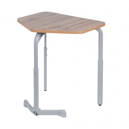 Парта одноместная трапеция (рост 3-7) Дуб Вотан/Металл Серый_0