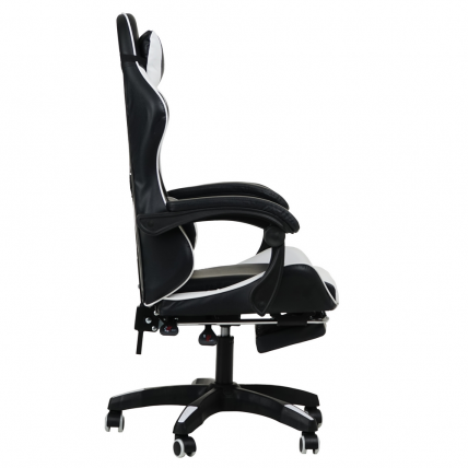 Кресло 1206 КИНГКУЕЕН цвет черный/белый с массажем 1206-блаcк-вхите-масс / KINGQUEEN 1206-black-white-mass_2