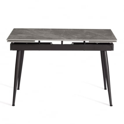 Стол обеденный Лорд Грей/Лорд Грей столешница керамика (глянцевая) / опоры металл, серый/черный, (120+30+30)кс80кс75 см / Lord Grey/Лорд (120+30+30)x80x75_9