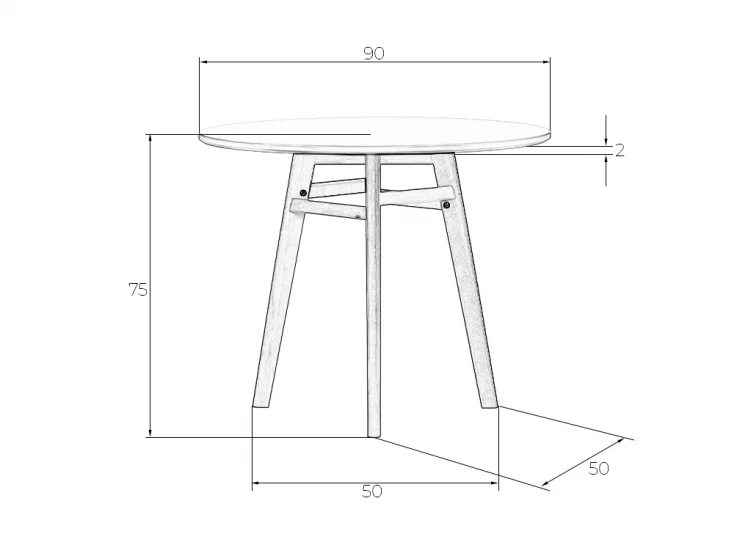 Стол обеденный ДОБРИН АЛБЕРТ 90 Белый / DOBRIN ALBERT_5