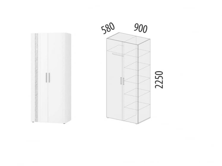Шкаф двухдверный многофункциональный Николь 901.13_3