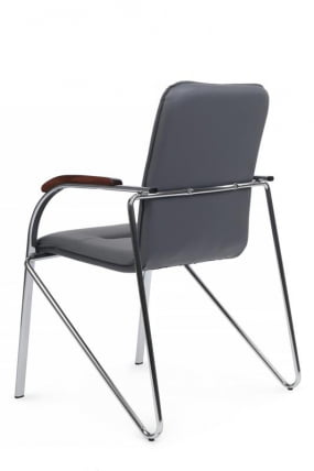 Стул Самба с деревянными подлокотниками СМБ-02Х Хром гальв. Серый / SMB-02H_4