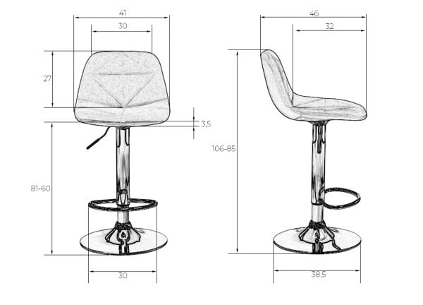Стул барный ДОБРИН ДИНА (черный) 2 шт / DOBRIN DINA_7