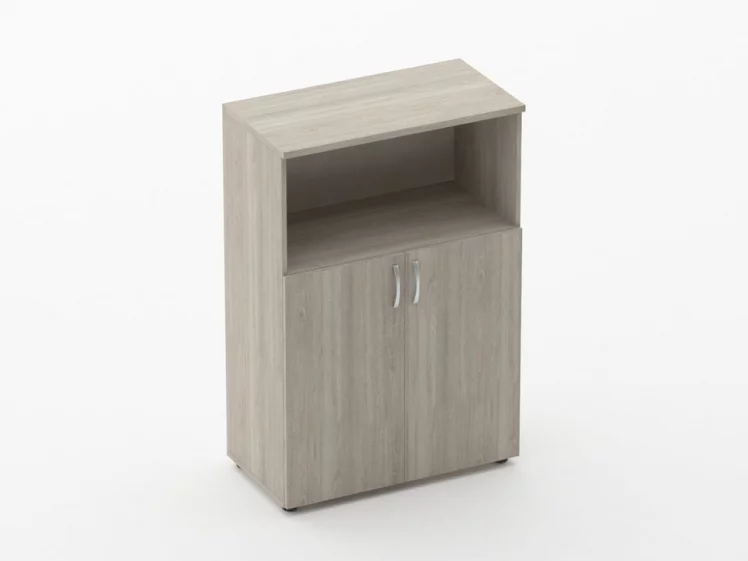 Шкаф средний полуоткрытый Глассй 6.12.121 Дуб сантана светлый / Glassy_0