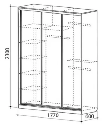 Шкаф-купе Бассо 4-600 Вишня оксфорд_3