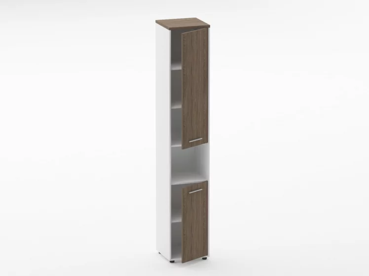 Шкаф 5 узкий закрытый, с нишей Дека 10.23.15Пр Дуб Верцаска/Белый / Deka_1