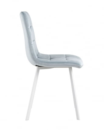 Комплект из двух стульев Чиллй велюр серо-голубой ножки металл белые / Chilly_2