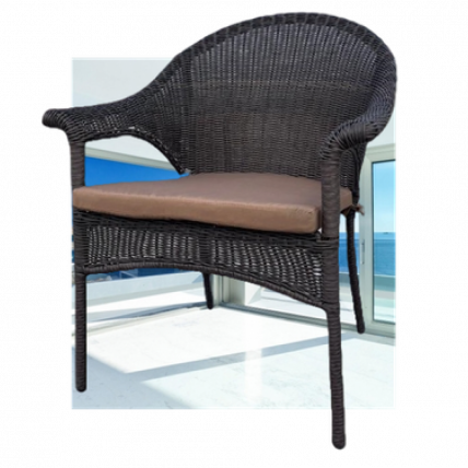 Плетеное кресло ЛВ-140Б Бровн с подушкой в комплекте / LV-140B Brown_0