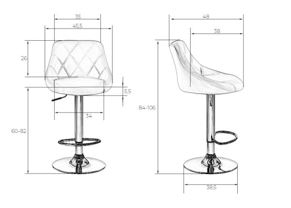 Стул барный ДОБРИН ЛОГАН БЛАCК (мятный велюр (МДЖ9-87)) 2 шт / DOBRIN LOGAN BLACK (MJ9-87))_10