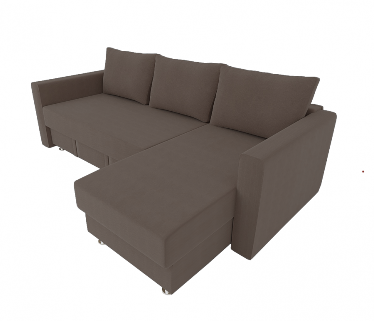 Диван угловой с подлокотниками Мадрид (Берхоусе) Цвет фасада: Коричневый Велюто 23; Тип: Левый/правый; Материал фасада: Металл/Велюр / (Berhouse)_0