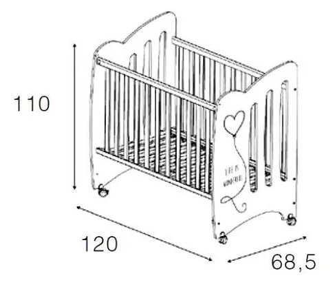 Кровать Микуна Вондерфул 120кс60 Вхите/Пинк / Micuna Wonderful 120x60 White/Pink_1