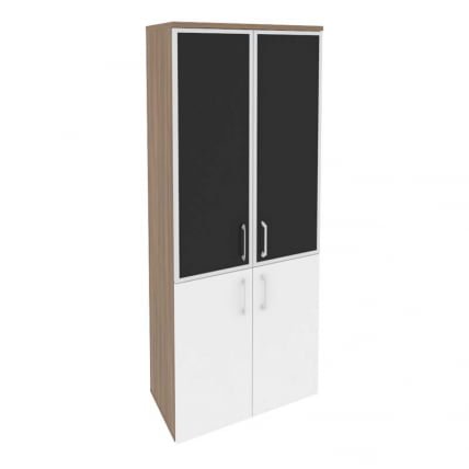 Шкаф высокий широкий ОНИКС О.СТ-1.2Р блаcк Дуб Аризона/Белый / ONIX O.ST-1.2R black_0