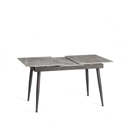 Стол обеденный Балморал / Балморал столешница керамика (глянцевая) / опоры металл, серый/черный, (120+40)х80х75 см / Balmoral_10